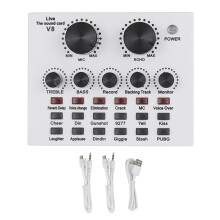 Audio Mixer V8 Soundkarte Karaoke-Aufnahme Professionelle Mikrofon-Soundkarte Studioaufnahme Externe Soundkarte PC Computer