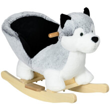 Husky-koiran keinuhevonen lapsille 18-36 kk, 60x33x50cm, harmaa