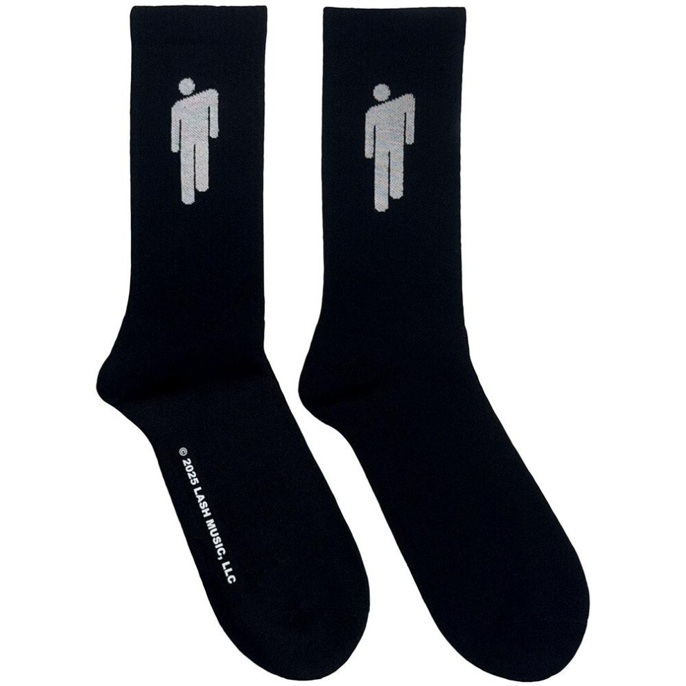 Billie Eilish (7 Uk-11 Uk, /White) Unisex Adult Blohsh Logo Ankle Socks Black