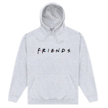 (L, Heather Grey) Friends Unisex Adult Logo Hoodie