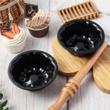 24pcs Carbon Steel Black Pumpkin Cake Mold, Household Baking Tray Baking Utensils, Donut Mold, Cake Pan