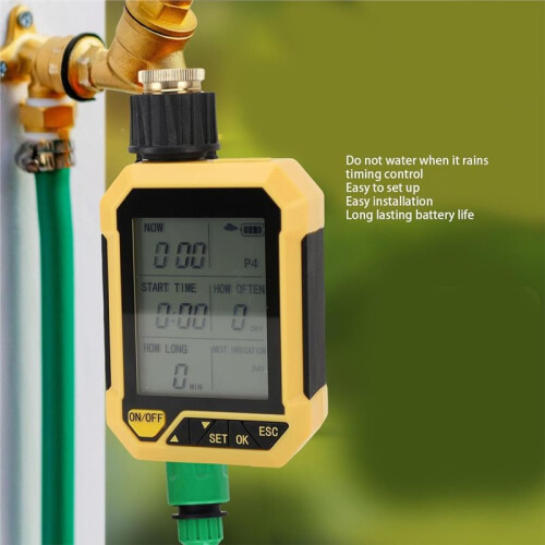 1-Way Solar Irrigation Timing Controller Programmable Timed Water Valve Automatic Irrigation System Outdoor Water Timer 2