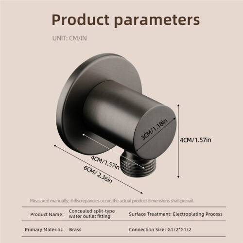 2JC Simple Concealed Wall Mounted Shower Water Inlet Elbow Suitable for Bathroom
