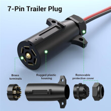 7-Polige Aanhangerstekker Naar SAE 2-Pins Ronde RV-Aanhangerstekker Naar 10 AWG SAE-Kabel 12V-Connector met Omkeeradapter voor /Vrachtwagen