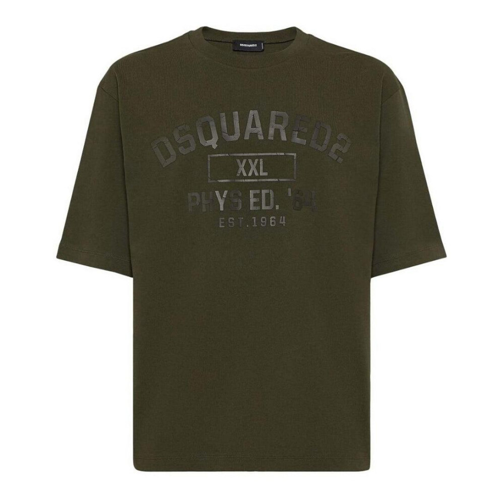 Dsquared2 (S, Military Green) Mens Phys Ed Military Logo T-Shirt