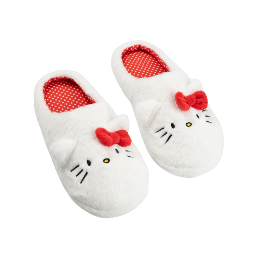 Hello Kitty (7 Uk-8 Uk, White) Womens/Ladies Character Face Slippers