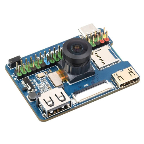 CM4--C  Base Card (C) Caméra 8MP Intégrée pour Module de Calcul pour Raspberry Pi : Extension D'E/S Compacte et Projets D'IA