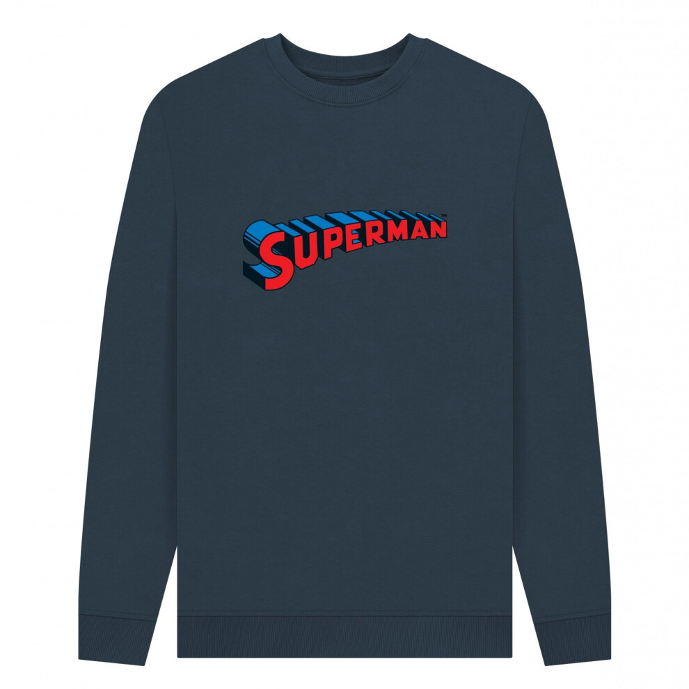 Superman (Xl, Navy ) Unisex Adult Official Graphic Logo Sweatshirt Blue