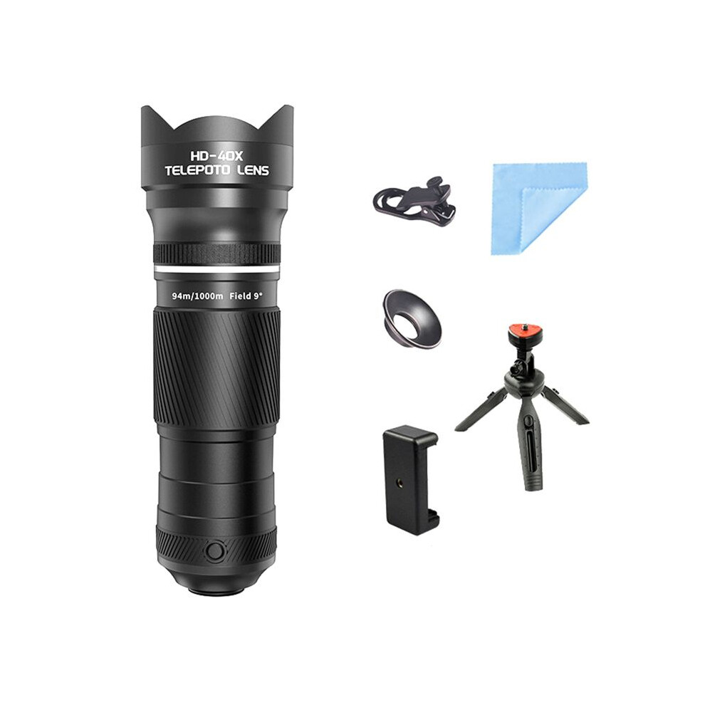 40X Zoom Telephoto Lens With Tripod For Smartphones Ideal For Hiking Camping Wildlife Observation & Moon Photography A 4711519471279