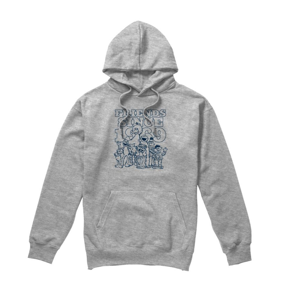 Sesame Street (Xl, Athletic Heather) Unisex Adult Friends Since 1969 Heather Hoodie