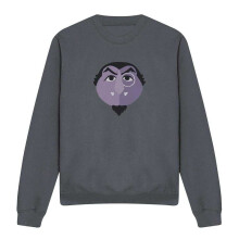 (M, Charcoal) Sesame Street Unisex Adult The Count Glower Sweatshirt