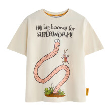 (2-3 Years, Beige) Superworm Childrens/Kids Hip Hip Hooray Short-Sleeved T-Shirt
