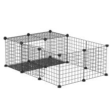 Modulaire kooi voor konijnen en cavia's met montageaccessoires, 105x70x35cm - Zwart