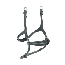 (Pony, Black) Velociti Rolled Padded Leather Horse Cavesson Noseband