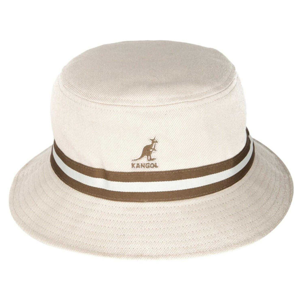 Kangol (M, Beige) Unisex Adult Striped Cotton Bucket Hat Cream,Multicoloured
