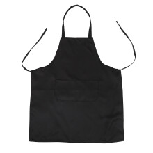 Unisex 2 Pocket Black Kitchen Apron Bib, One Size in Medium