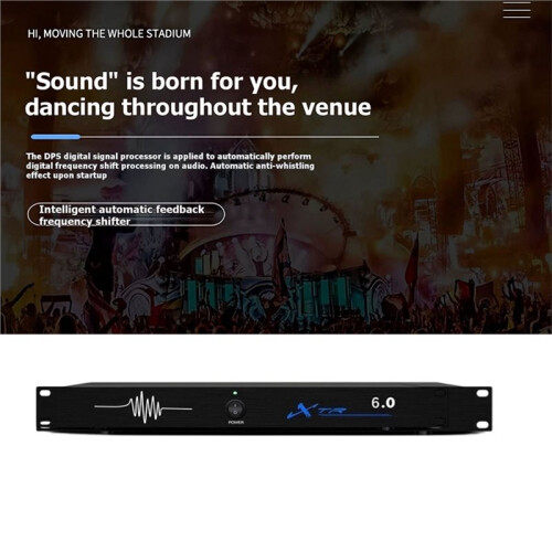 6.0 Digital Audio Processor with Digital Feedback Suppressor Six-Speed Frequency Shift to Suppress Feedback EU 1