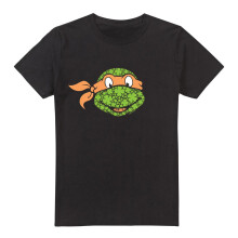 (L, Black) Teenage Mutant Ninja Turtles Mens Michelangelo Clover St Patricks Day T-Shirt