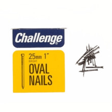 (50mm, Silver) Challenge Oval Bright Steel Wire Nails