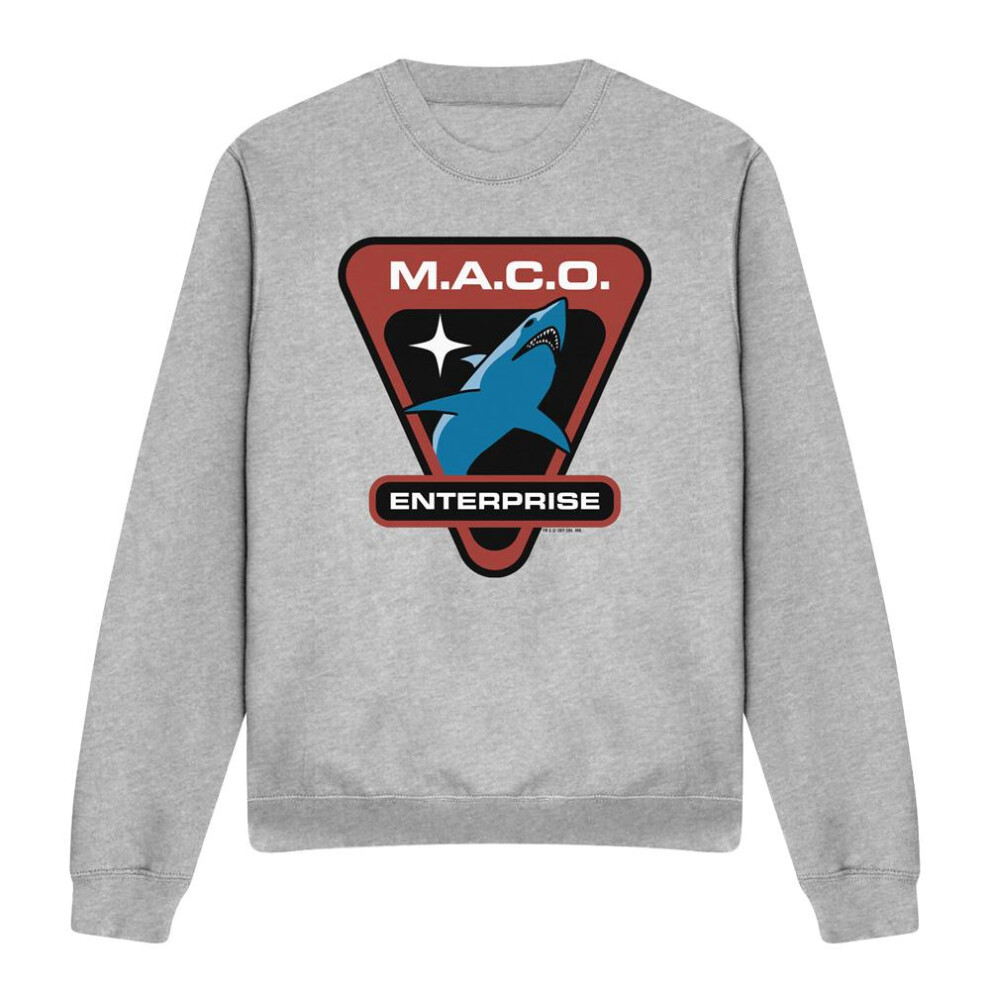Star Trek (Xxl, Sport Heather) Unisex Adult Maco Patch Sweatshirt Multicoloured