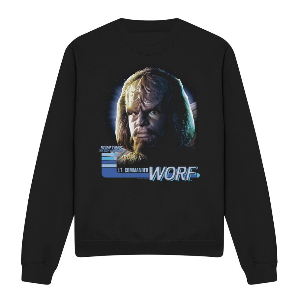 Star Trek (Xxl, ) Unisex Adult The Next Generation Worf Sweatshirt Black