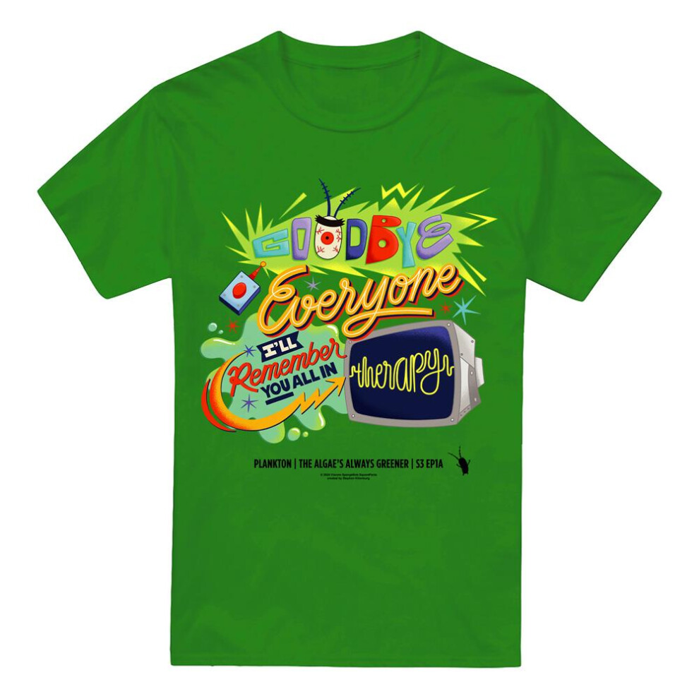 Spongebob Squarepants (Xl, Kelly ) Mens Therapy Plankton T-Shirt Green