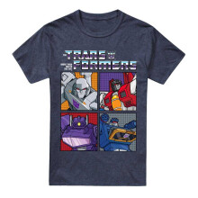 (XXL, Navy) Transformers Unisex Adult Generations Retro Villainous Decepticon Grid T-Shirt