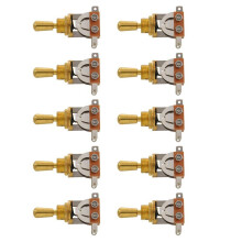 10X Interrupteur à Bascule à 3 Voies pour Guitare électrique En or avec Bouton de Pointe En Laiton