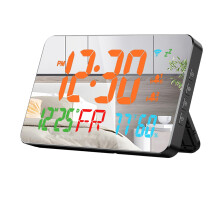 Digitale Klok, Wekker, WiFi-Klok, Extra Grote Letters, Temperatuur en Vochtigheid, Kalender, Week, A