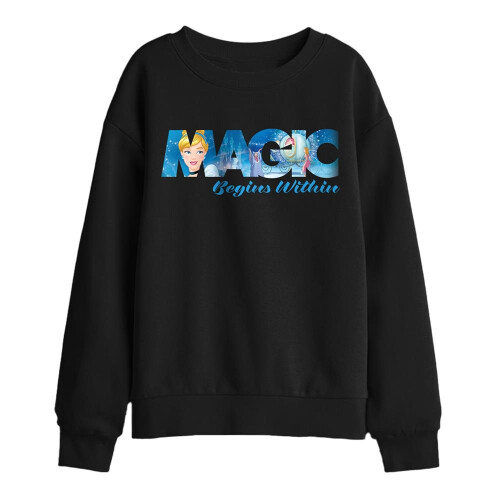 (7-8 Years, Black) Cinderella Childrens/Kids Magic Begins Within Sweatshirt