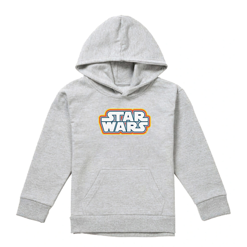 Star Wars (5-6 Years, Athletic Heather) Childrens/Kids Logo Outline Hoodie