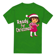 (4XL, Kelly Green) Dora The Explorer Mens Ready For The Holidays T-Shirt
