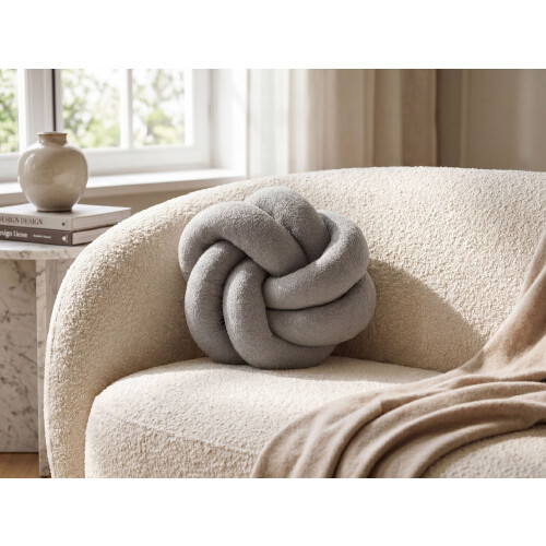 Beliani Throw Cushion ANGELONIA 45 x 45 cm Boucle Grey Solid 1