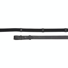 (48in x 0.63in, Black) Aviemore Continental Leather Horse Rubber Reins