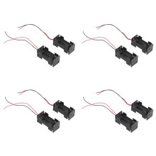 8pcs Black 2-Layers 4 X 1.5V AAA Battery Holder Case Box W Wire Leads
