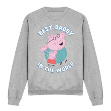 (M, Heather Grey) Peppa Pig Unisex Adult Best Daddy In The World Heather Sweatshirt