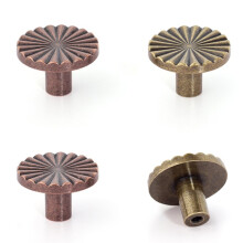 4pcs Vintage Bronze & Copper Drawer Knobs for Wooden Cabinet and Closet Doors