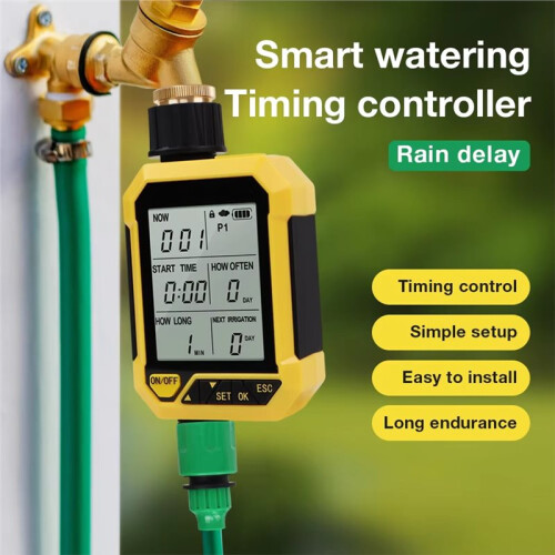 1-Way Solar Irrigation Timing Controller Programmable Timed Water Valve Automatic Irrigation System Outdoor Water Timer