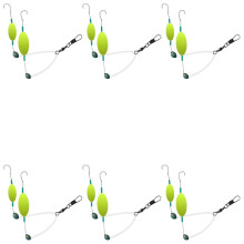 (No. 12) 6pcs Split Fishing Hook Double Hook Reverse Fishing Hook Set for Saltwater Avoid Grass Fishing Tackle Reverse Bottom Rig