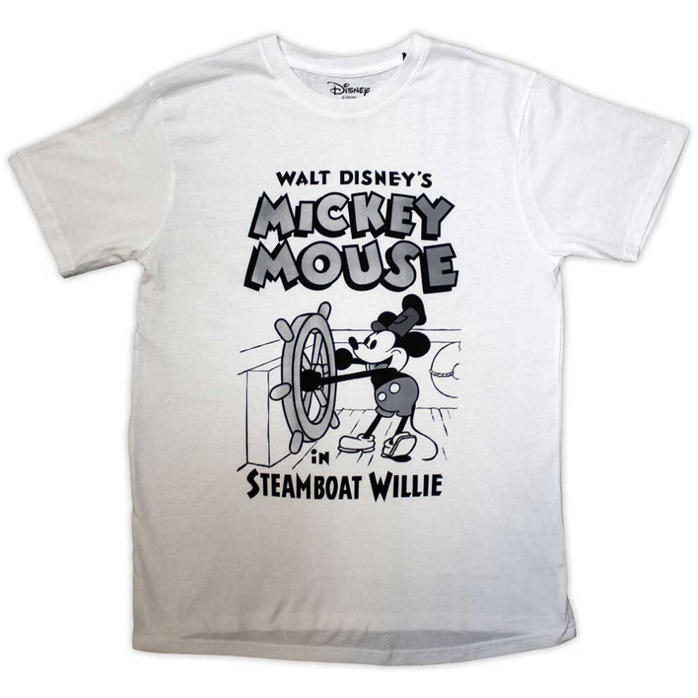 Disney (Xxl, ) Mickey Mouse Steamboat Willie T Shirt White