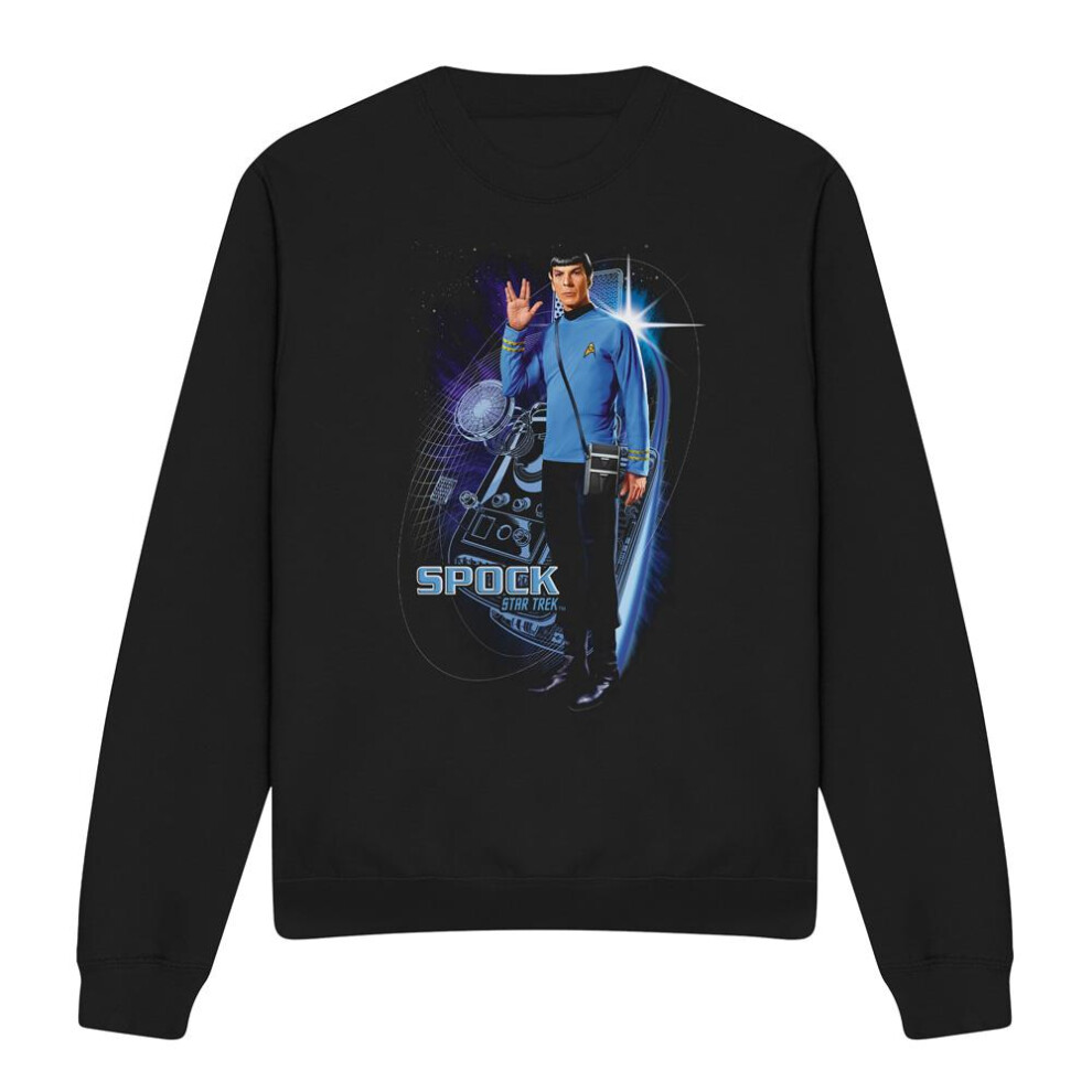 Star Trek (L, ) Unisex Adult Galactic Spock Sweatshirt Black