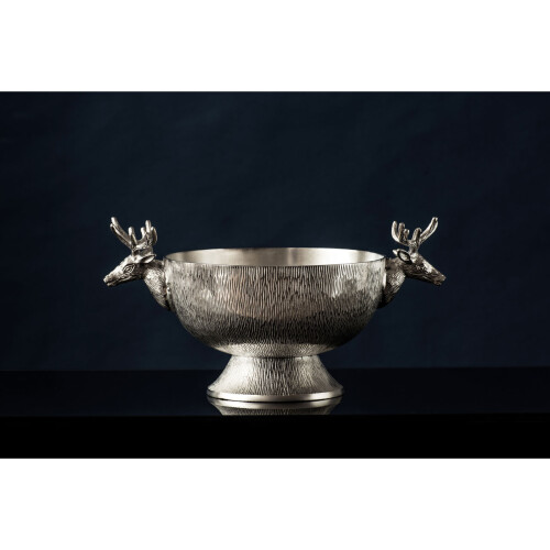 Premier Housewares 31Cm Dia Stag Punch Bowl Nickel Finish 2