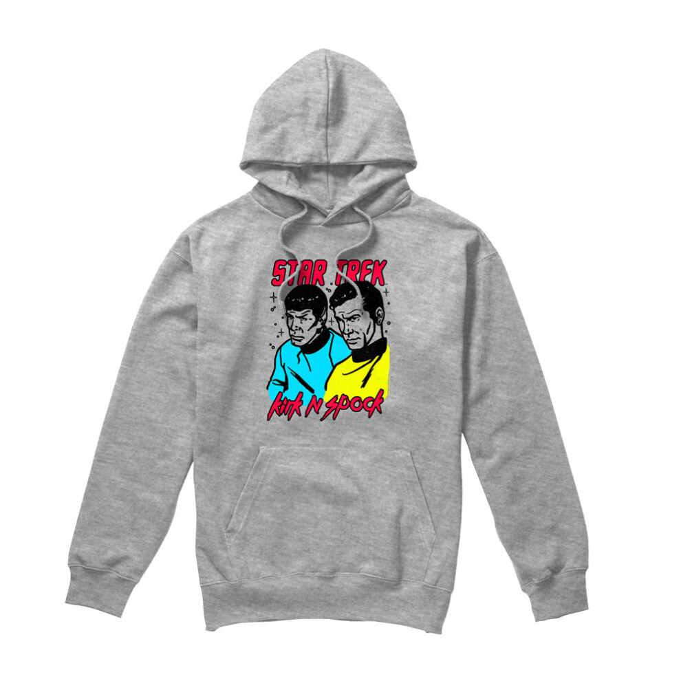 Star Trek (Xxl, Sport Heather) Mens Kirk & Spock Hoodie Multicoloured