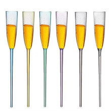 Floating Wine Glasses 6pcs Acrylic Wine Glasses Floating Champagne Flutes Summer Beach Beverage Drinking Goblet Cup