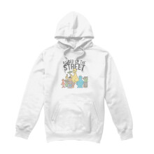 (S, White) Sesame Street Unisex Adult Raised On The Streets Hoodie