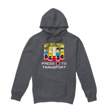 (L, Charcoal) Star Trek Mens Press A to Transport Hoodie