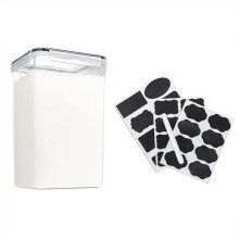 Flour and Sugar Container with Lids (6.5 Liters Each) - Airtight Kitchen & Pantry Bulk Food Storage Black