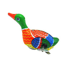 Nostalgic Tinplate Swimming Duck Wind Up Toy Folk Art Craft Collectible Souvenir