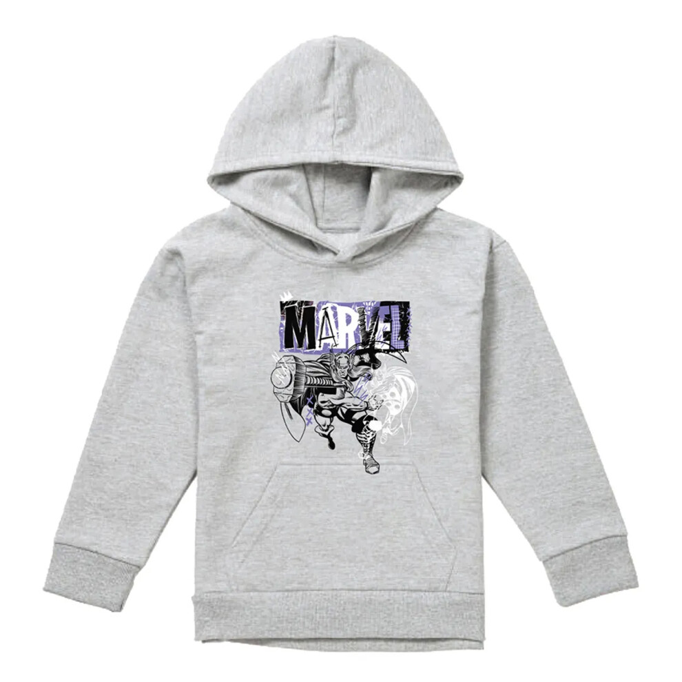 Marvel (5-6 Years, Athletic Heather) Childrens/Kids Thor Thunder Hoodie Multicoloured