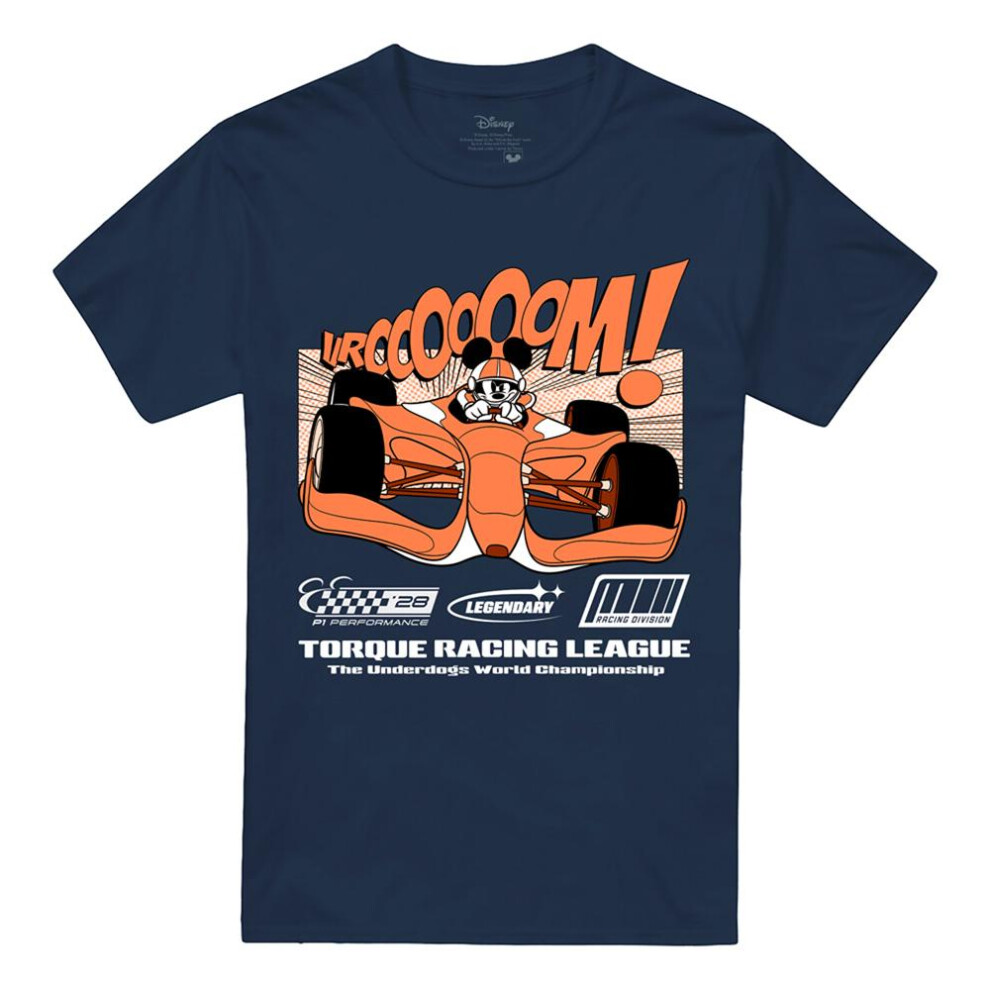 Disney (Xxl, Deep Navy) Unisex Adult Mickey Mouse Comic Racing T-Shirt